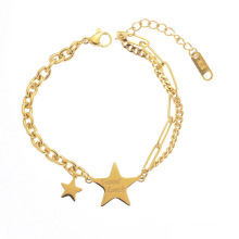 Шанджи oem joyas fashion Женщины браслеты титановые золотые браслеты простые счастливые звездные браслеты ювелирные изделия